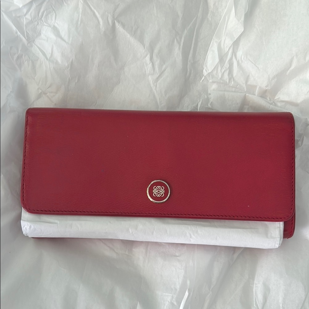 Loewe Elegant Red Long Wallet